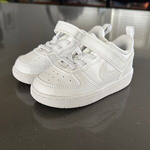 Nike Kids White Sneakers with Velcro Straps